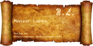 Menzer Lenke névjegykártya